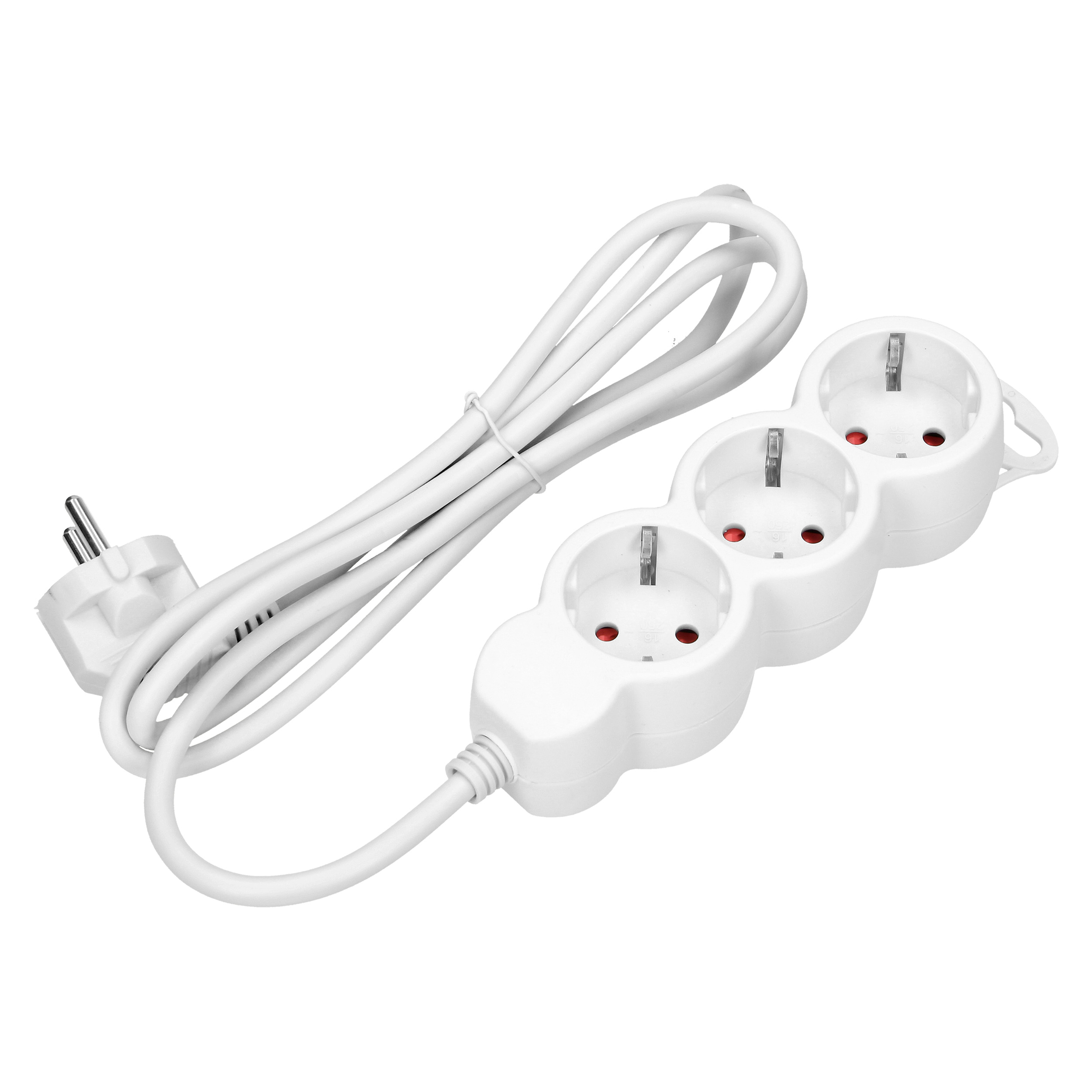 Przedłużacz 3-krotny 2P+Z (Schuko), 5m H05VV-F 3x1,0mm?, Imax=10A, biały