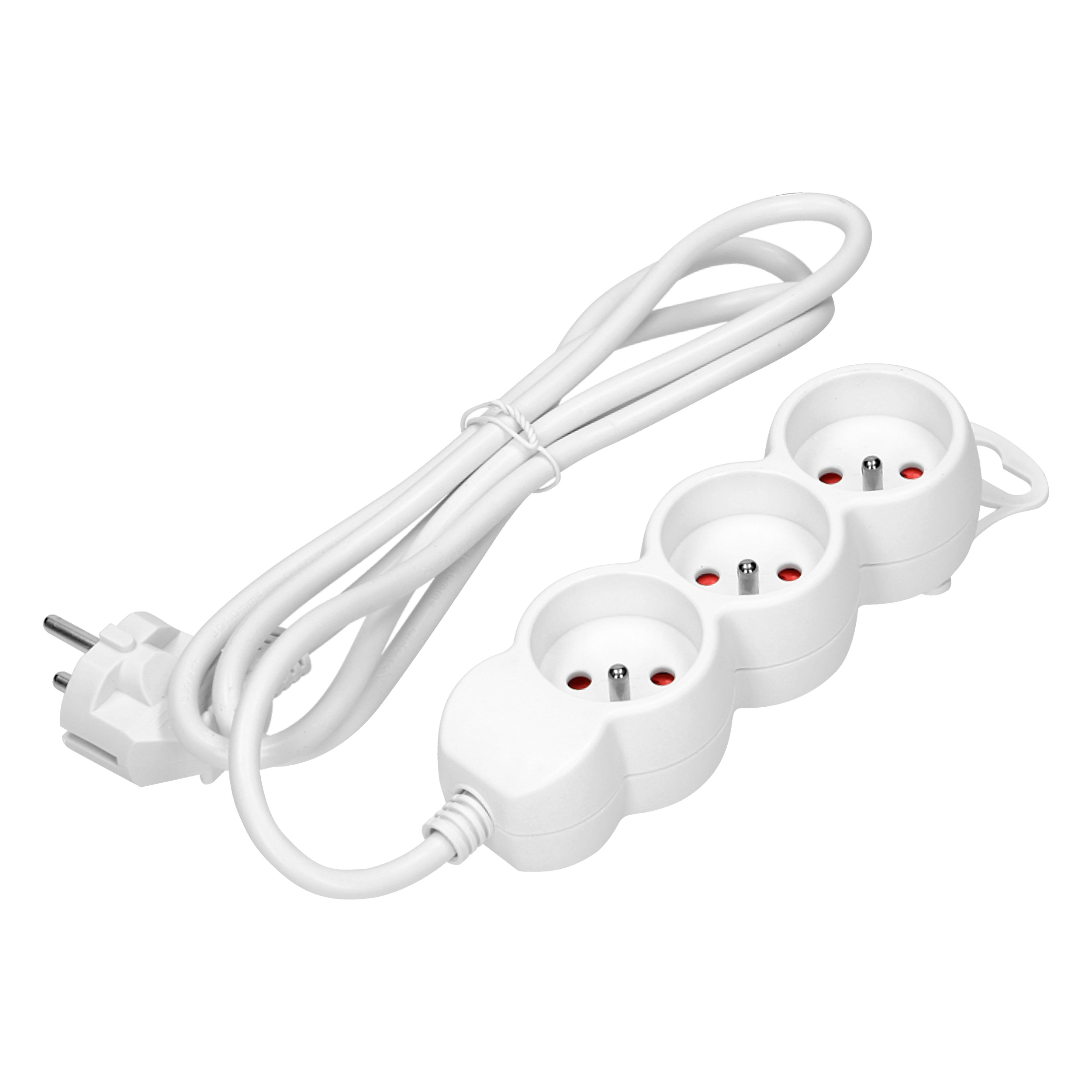 Przedłużacz 3-krotny 2P+Z, 3m H05VV-F 3x1,0mm?, Imax=10A, biały
