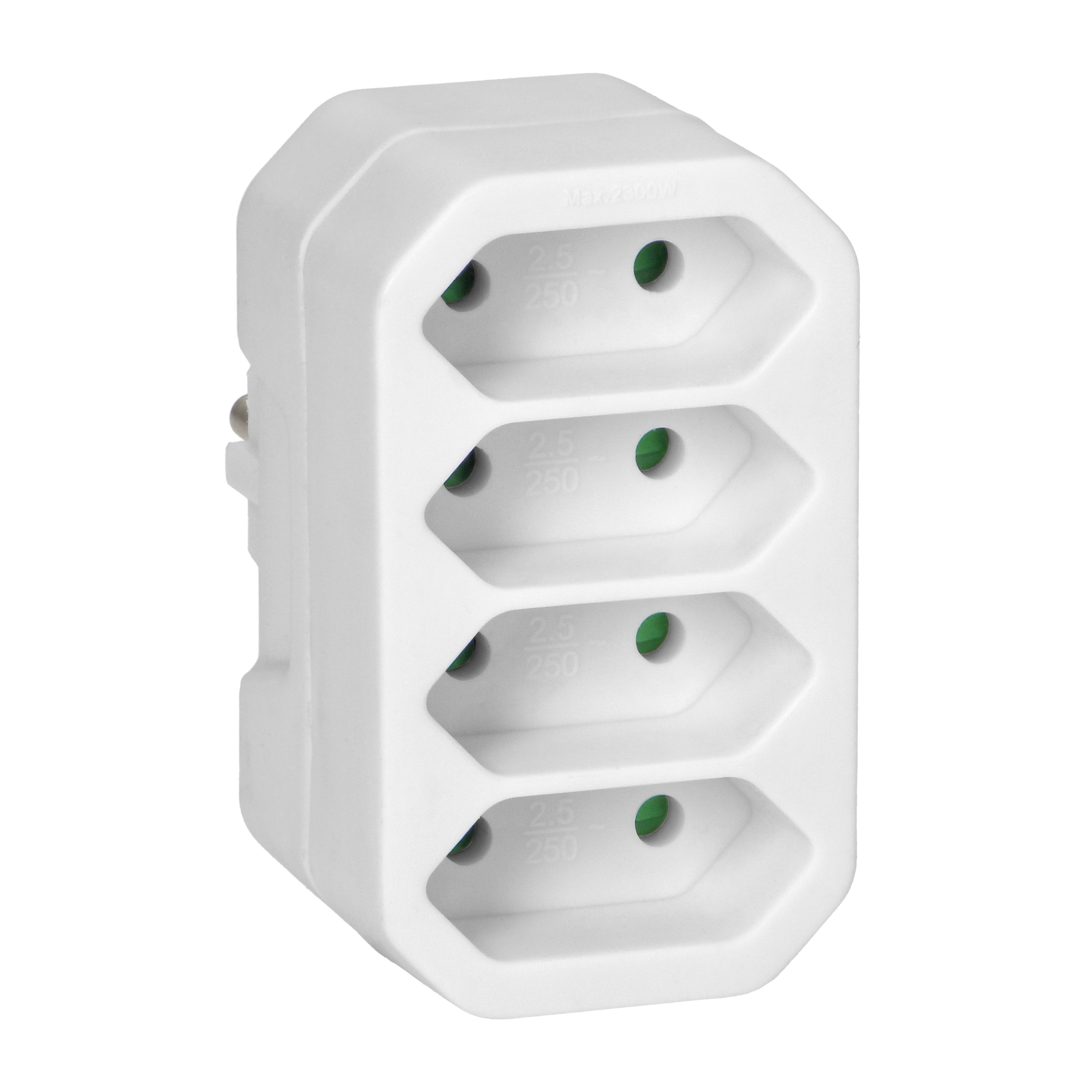 Rozgałęźnik 4x2P euro, biały