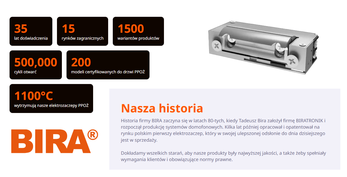 BIRA – polski producent elektrozaczepów i zamków elektromagnetycznych