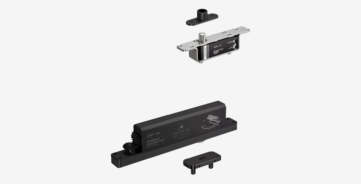 Zawias hydrauliczny pivot JNF 350 PLUS – zastosowanie w drzwiach obrotowych do 350 kg