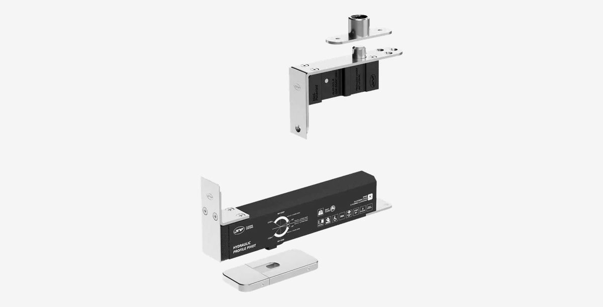 Zawias hydrauliczny pivot JNF 100 EDGE PROFILE do drzwi z cienkimi profilami