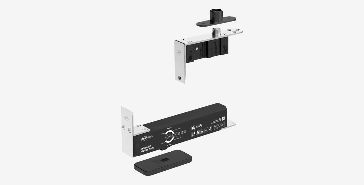 Zawias hydrauliczny pivot JNF PIVOT 100 EDGE PROFILE do drzwi technicznych