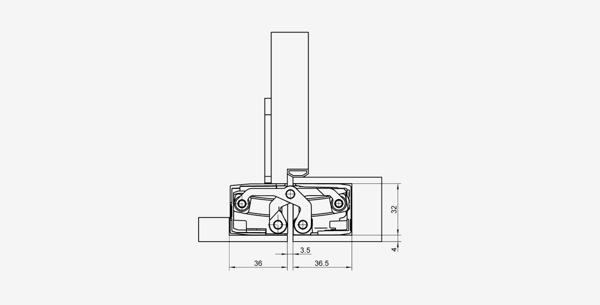 Srebrne wykończenie Satin Nickel Look zawiasu SIMONSWERK F2