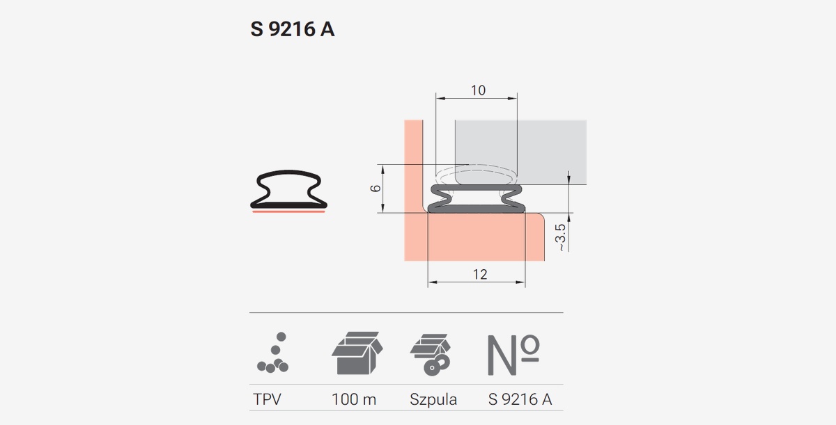 Uszczelka renowacyjna Deventer S 9216 A do systemów przesuwnych
