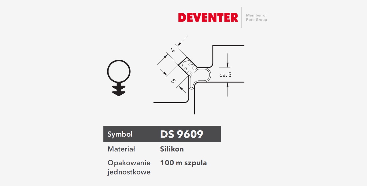 Zastosowanie i materiał uszczelki Deventer DS 9609
