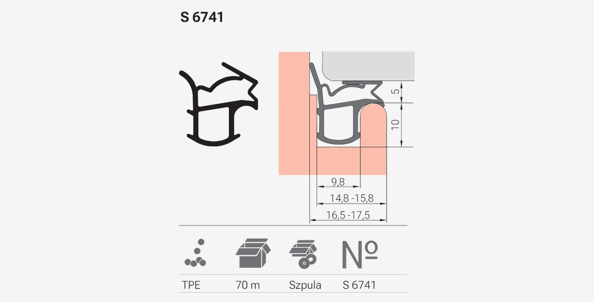 Uszczelka Deventer S 6741 do drzwi stalowych